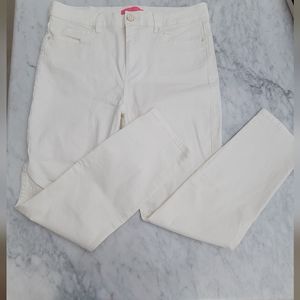 LIKE NEW! CREAM lilly pulitzer  skinny jeans. Size 14
